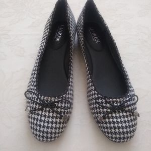 Ralph Lauren bow gingham houndstooth leather lined New